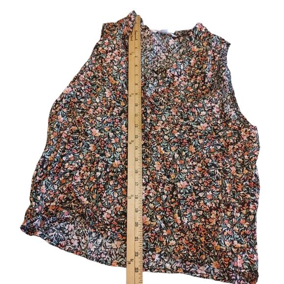 BB Dakota Steve Madden Floral Color Black Sleeveless Blouse Size Medium M Light - Picture 8 of 8